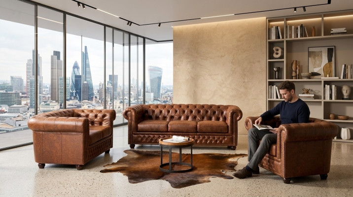 Sofaset 3+2+1 Zits Relax Design Bankstellen Beklede Bankstellen Leer
