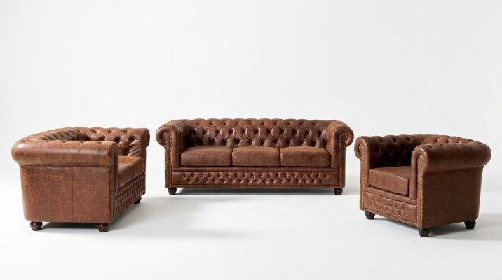 Sofaset 3+2+1 Zits Relax Design Bankstellen Beklede Bankstellen Leer