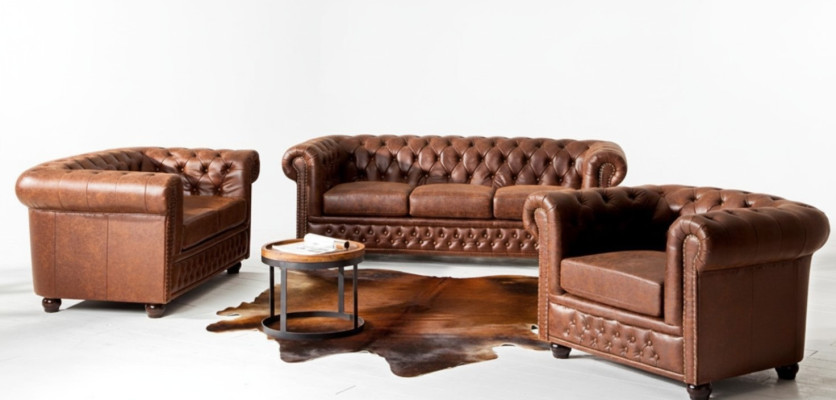 Bankstel 3+2 zits Nieuwe set Ontwerp Banken Bekleding Decor Bankstellen Leer