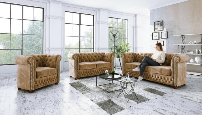 Chestgerfield bankstelbank Kussen Zit Set 321 zitsamenstelling banken