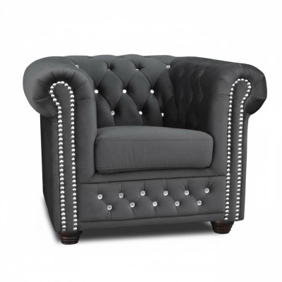 Chesterfield fauteuil tv bank 1-zits bank stof stof banken bekleding nieuw
