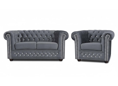 Chesterfield bankstel 2+1 zits design bank gestoffeerde bankstel set nieuw