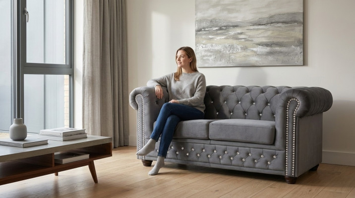 Chesterfield textiel bankstel gestoffeerd 2-zits banken bankstellen zwarte tweezitter nieuw  Chesterfield textiel bankstel gestoffeerd 2-zits banken bankstellen zwarte tweezitter nieuw