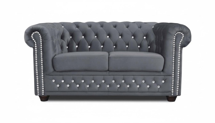 Chesterfield textiel bankstel gestoffeerd 2-zits banken bankstellen zwarte tweezitter nieuw  Chesterfield textiel bankstel gestoffeerd 2-zits banken bankstellen zwarte tweezitter nieuw