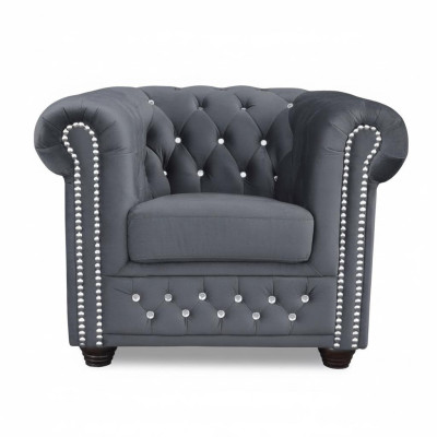 Bankstellen Chesterfield fauteuil TV bank 1-zits bank textiel stof bekleding nieuw