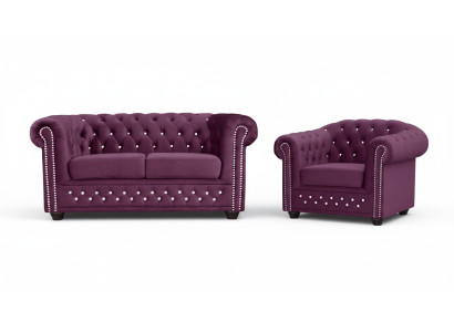 Chesterfield bankstel 2+1 zits designbank bankstel set nieuw