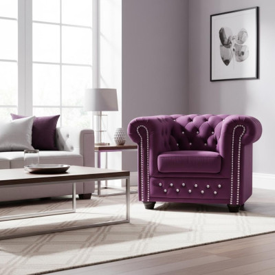 Fauteuil Club Lounge Designer Leunstoel Gestoffeerde Bank 1-zits TV-stof Nieuw