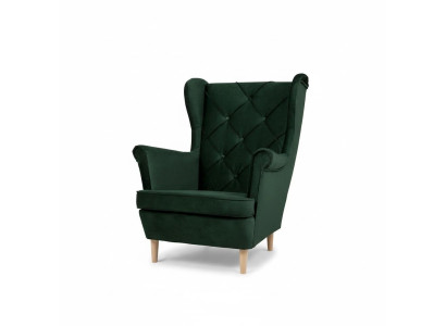 Chesterfield fauteuil tv bank 1-zits bank stof textiel oorfauteuil