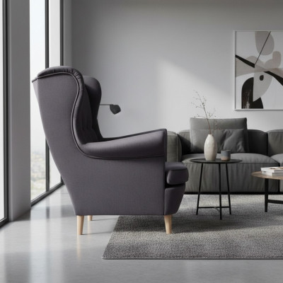 Chesterfield oorfauteuil fauteuil bank bank bekleding zitten lounge ontspannen grijs