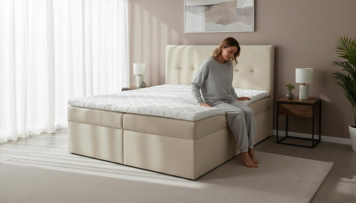 Ontwerp Chesterfield bedden bed tweepersoonsbed hotel luxe 180x200 dubbel textiel.