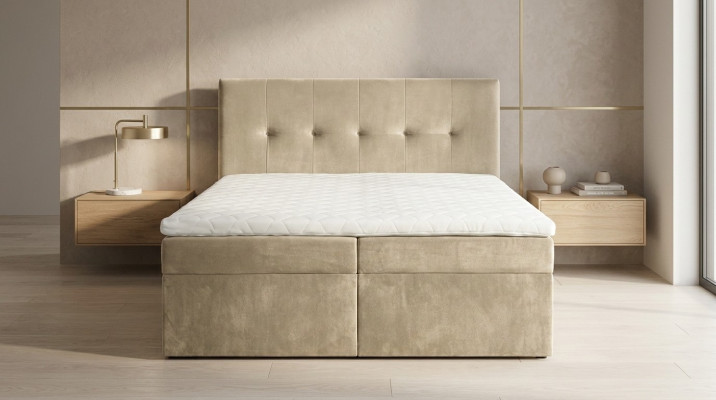 Ontwerp Chesterfield bedden bed tweepersoonsbed hotel luxe 180x200 dubbel textiel.