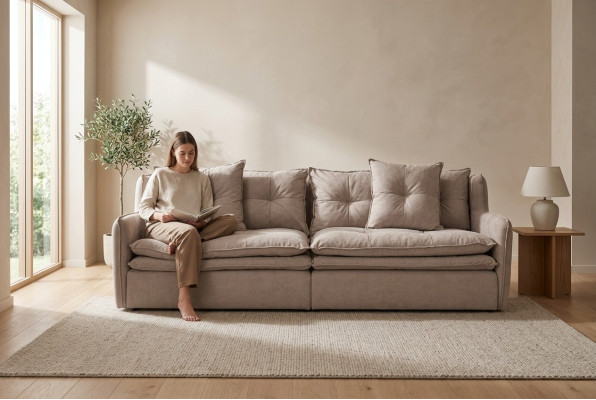 Lümmel bank 4-zits stoffen bankstellen luxe bank bankstellen grote bekleding 265cm
