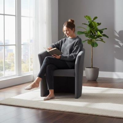 Fauteuil Club Lounge Design Armstoel Bekleedde Bank 1-Zits Bank Zwart
