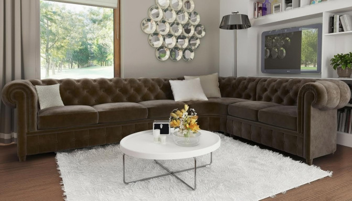 Chesterfield bank woonlandschap hoekbank set hoekbank hoekset