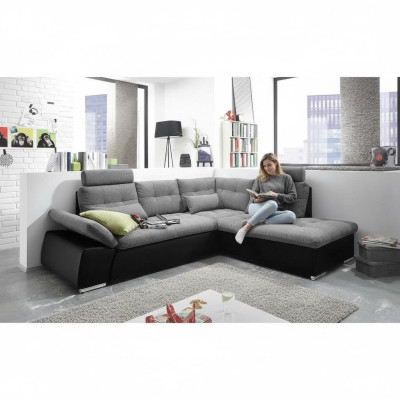 Hoekbank L-vorm Bank Bank Design Bekleding Modern Leer Textiel Slaapfunctie