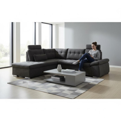 Hoekbank L-vorm Bank Bank Ontwerp Bekleding Modern Textiel Slaapfunctie Stof