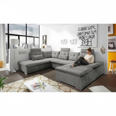 Hoekbank U-vorm Bank Woonlandschap Set Bedfunctie Bekleding Design