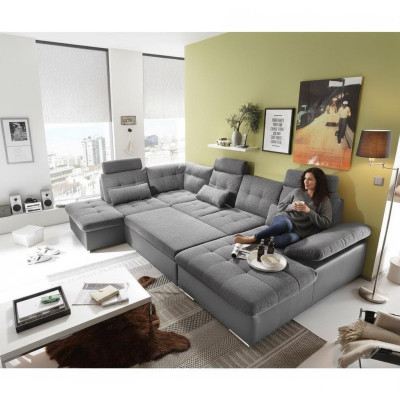 Ontwerp hoekbank stof L-vorm slaapfunctie bank bekleding hoek modern