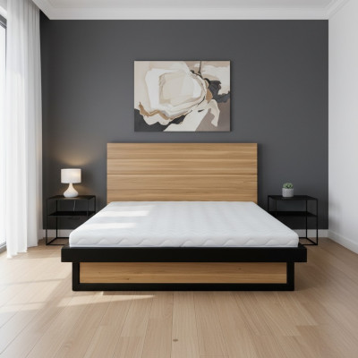 Loftbedden 140x200cm Massief Hout Slaapkamer Meubels Echt Houten Bed Eik Metaal