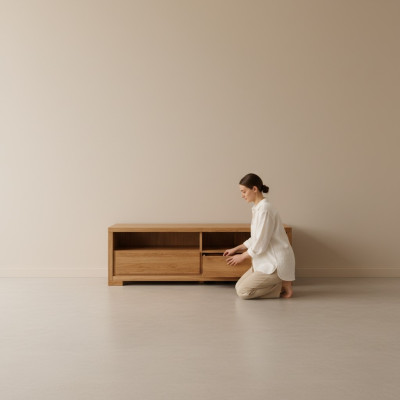 Luxe dressoir TV laagbord RTV kast tafel woonkamer hout klassiek nieuw