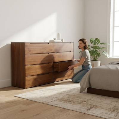 Echt houten dressoir Massief houten meubels Laden massief hout Massief rek Kast Nieuw