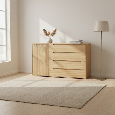 Kommode 150cm Sideboard Schrank Dressoir houten kast Meubels Laden Massief hout