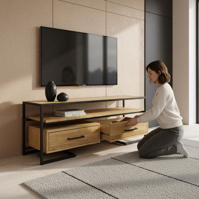 Sideboard TV Lowboard rtv Kast Massief houten meubels Houten meubelen Handgemaakt Massief