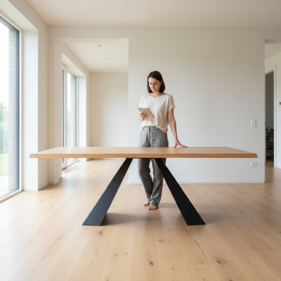Eettafel Vergadertafel kantoorontwerp Houten conferentietafel Nieuw massief houten meubelen