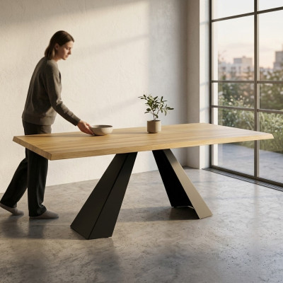 Eettafel van hout, tafels voor woon- en eetkamer, massief hout 240x100cm eettafels massief.
