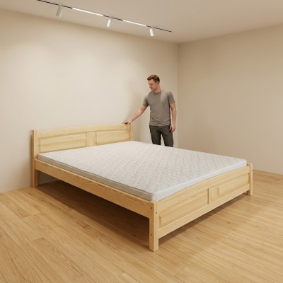 Bed 200x200cm massief houten bedframe tweepersoonsbed