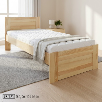 Bed Hout Massief Slaapkamer Bedden 100x200cm Eenpersoonsbed Massief meubilair Meubels