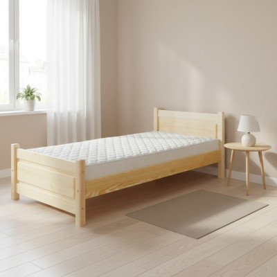 Massief houten bed van echt hout massief houten bed 100x200 eenpersoonsbed seniorenbed handgemaakt.