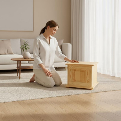 Deko Box massief houten meubels Houten meubels Handgemaakt Doos Kist echt hout 45x45cm