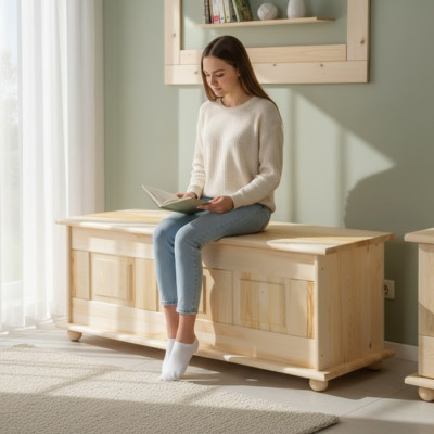 Vollhouten opbergdoos Houten kist Deksel Grenen Handgemaakt Kist Dozen 125x45