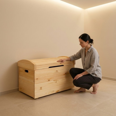 Deko Box Massief Houten Meubels Houten Meubels Handgemaakt Kist Doos Echt Hout 90x55cm