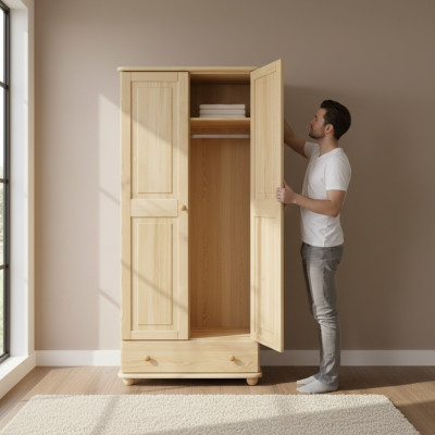Kledingkast Slaapkamer Houten Kast Echte Handgemaakt Massief houten kast