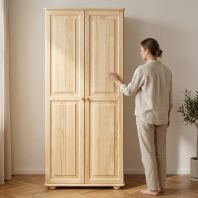 Kledingkast Massieve kasten Houten meubels Kast Landelijke stijl Slaapkamer