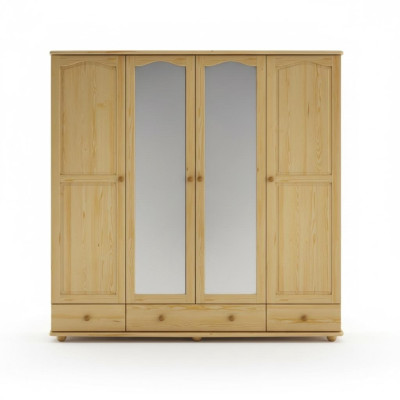 Kledingkast Slaapkamer Houten Kast Echt Handwerk Massief Houten Kast 4-deurs.
