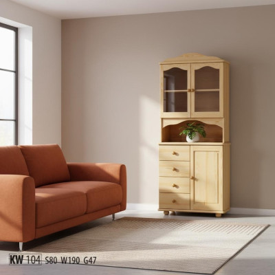 Keukenkast massief houten buffetkast dressoir handgemaakt massief meubilair vitrines.