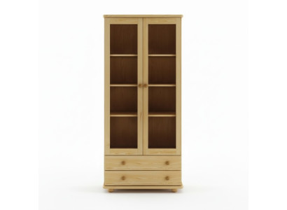 Vitrine Woonkamer dressoir Massief houten vitrinekasten Glazen kast Echt hout