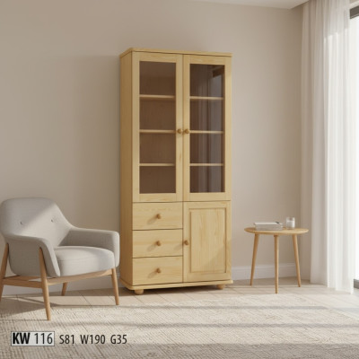 Vitrine Woonkamer Meubels Dressoir Hout Vitrines Glazen Kast Massief Hout