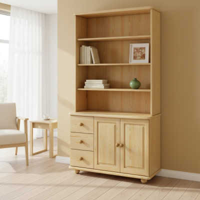 Boekenkast Boekenwand Houten rek Plank Kast Wandkast Houten meubels Handgemaakt