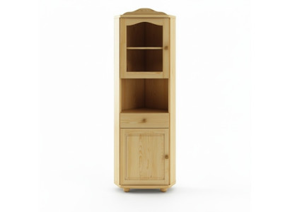 Glasvitrine Hoekvitrine Hoekkast Echt hout Massief hout Nieuw Vitrinekasten