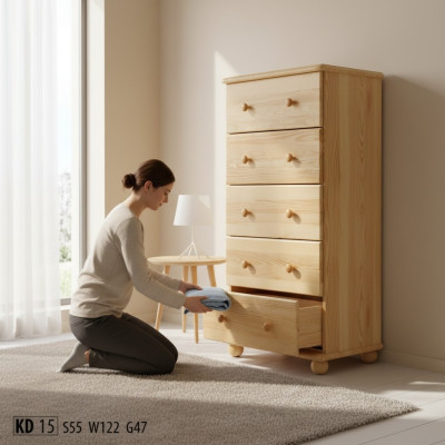 Commode Hoge Kast Kasten Echt Hout Commode Massief Houten Meubelen Massief Hout Nieuw