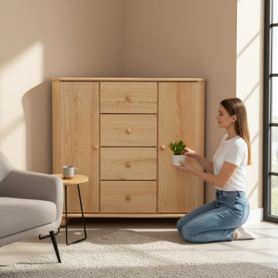 Hoekkast Kast Plank Commode Kastcommode Hoekcommodes Massief dressoir Nieuw