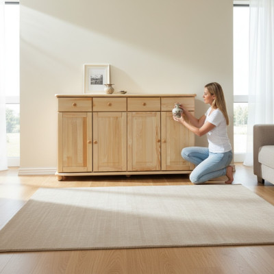 Kommode 165cm Sideboard Schrank Anrichte houten kast meubelen Dressoir Massief hout