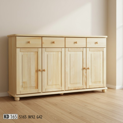 Kommode 165cm Sideboard Schrank Anrichte houten kast meubelen Dressoir Massief hout