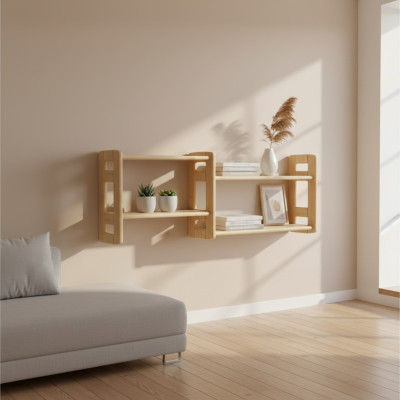 Wandplank boekenkast boekenplank woonkamer muur plank echt hout