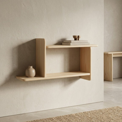 Handgemaakt wandrek plank boekenplank woonwand woonkamer muurplank massief hout