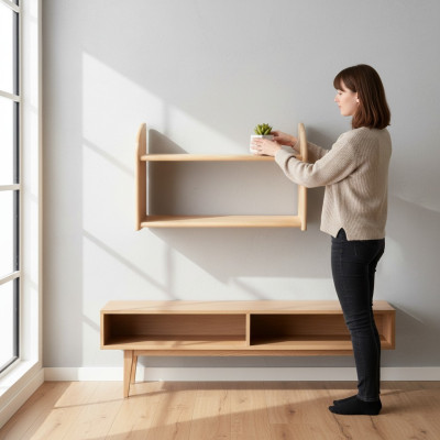 Ontwerper kast wandplank muur rekken woonkamer kasten kantoormeubelen massief hout